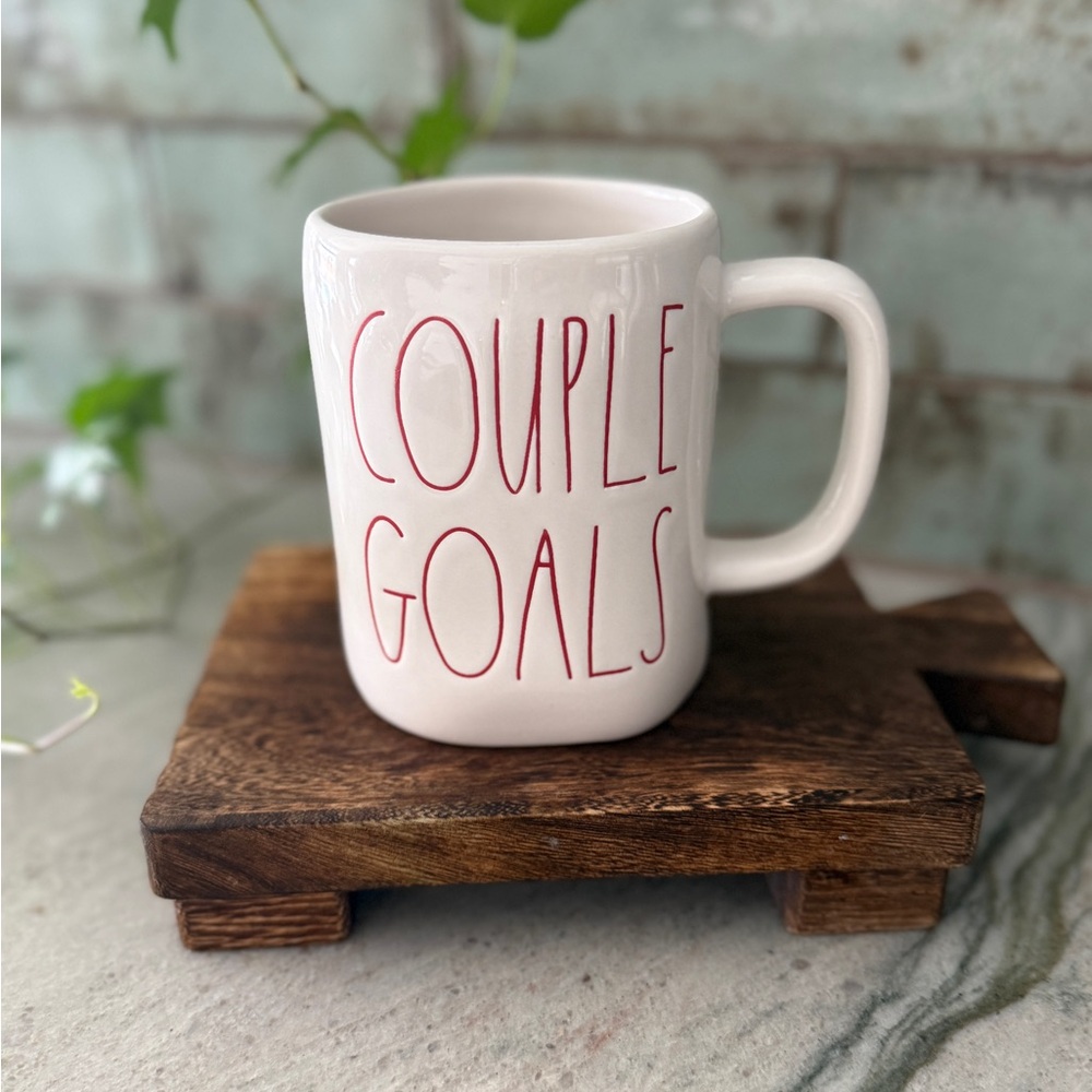 Rae Dunn White Ceramic Mug with Red Lettering - COUPLE GOALS